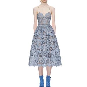 Self-portrait Blue Classic Lace Dress